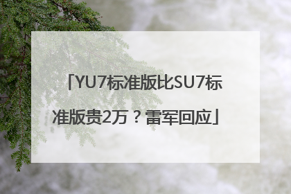 YU7标准版比SU7标准版贵2万？雷军回应